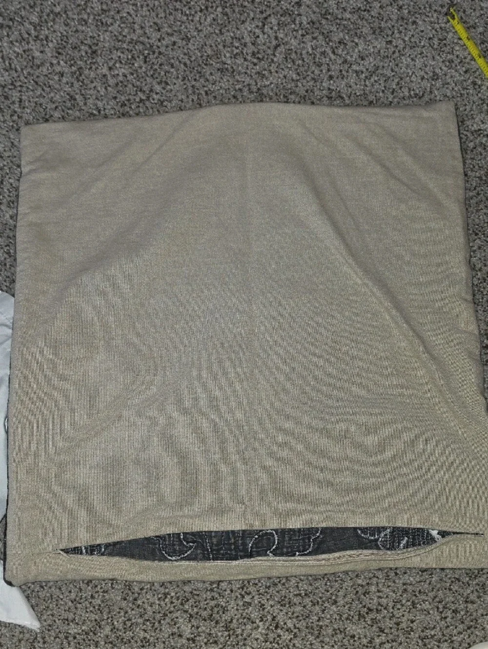 Pottery Barn Grey Embroidered Medallion Pillow Cover with Cream Backing